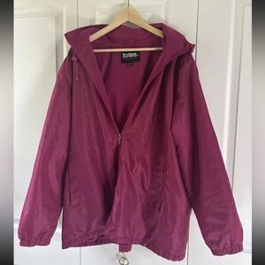 Totes Women’s 2XL windbreaker Jacket – Maroon Purple – Fleece-Lined